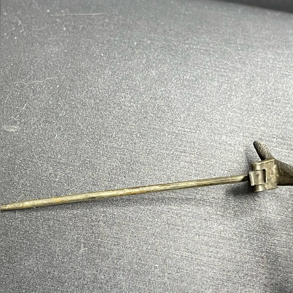 Silver Branch Lucky Horseshoe Antique Brooch White Rhinestones 800 Silver - Picture 11 of 12